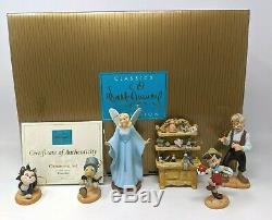 WDCC Disney Pinocchio 6 Piece Ornament Set Limited Edition with Box & COA A003