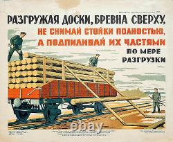 Ww2 Soviet Safety Poster Siberia Gulag Russia Stalin Nkvd Kgb Prisoners Camp