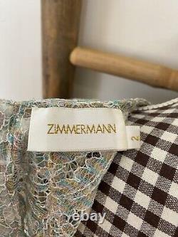 Zimmermann Lace Metallic Mini Dress Limited Edition Rare Piece Size 2 Crew Neck