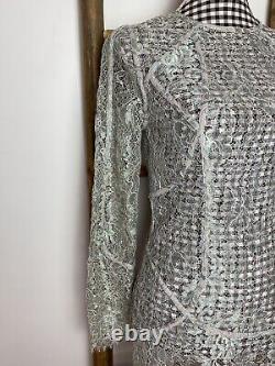 Zimmermann Lace Metallic Mini Dress Limited Edition Rare Piece Size 2 Crew Neck