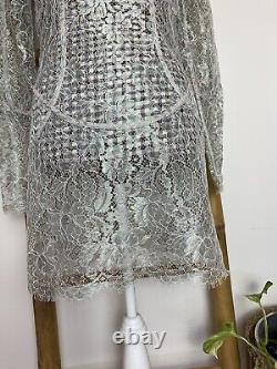 Zimmermann Lace Metallic Mini Dress Limited Edition Rare Piece Size 2 Crew Neck