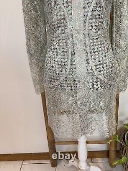 Zimmermann Lace Metallic Mini Dress Limited Edition Rare Piece Size 2 Crew Neck