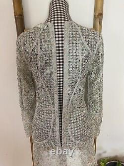 Zimmermann Lace Metallic Mini Dress Limited Edition Rare Piece Size 2 Crew Neck