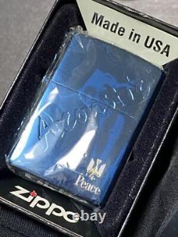 Zippo Peace Acoustic Blue Titan Limited Edition Piece Acoustic Made in 2003 Ra