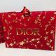 10 Pièces De Sacs Cadeaux En Papier Rouge/or édition Limitée Dior Avec Ruban 5.5x7.7x2.8