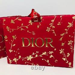 10 pièces de sacs cadeaux en papier rouge/or édition limitée Dior avec ruban 5.5x7.7x2.8