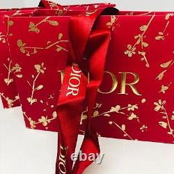 10 pièces de sacs cadeaux en papier rouge/or édition limitée Dior avec ruban 5.5x7.7x2.8