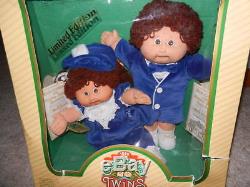 1985 Édition Limitée Coleco Cabbage Patch Dolls Twins Avec Dents Boy & Girl Nrfb