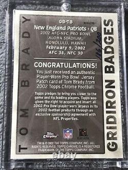 2002 Topps Chrome Tom Brady Gridiron Insignes Patch Refracteur / 200 Auth Game Worn