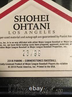 2018 Panini Cornerstones Shohei Ohtani Auto Jersey Rc 23/99 Los Angeles Angels