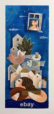 ART ISRAÉLIEN Sami Briss Sérigraphie sur Papier Édition Limitée Signée à la Main