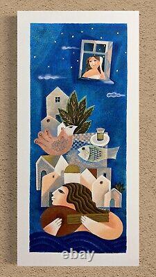 ART ISRAÉLIEN Sami Briss Sérigraphie sur Papier Édition Limitée Signée à la Main