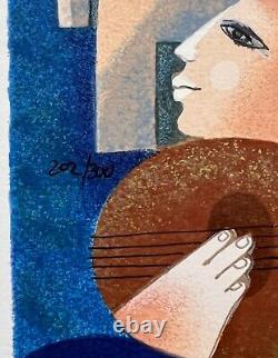 ART ISRAÉLIEN Sami Briss Sérigraphie sur Papier Édition Limitée Signée à la Main