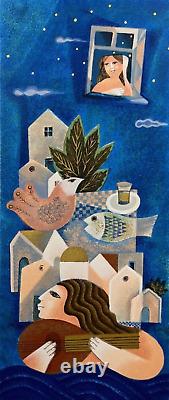 ART ISRAÉLIEN Sami Briss Sérigraphie sur Papier Édition Limitée Signée à la Main