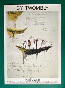 Affiche d'exposition unique et rare de la galerie Cy Twombly Paris 1993