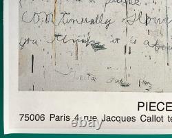 Affiche d'exposition unique et rare de la galerie Cy Twombly Paris 1993