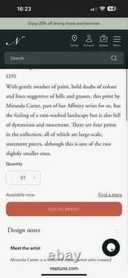 Affinité Neptune II tableau abstrait Paysage Tirage encadré 80x80cm Neuf