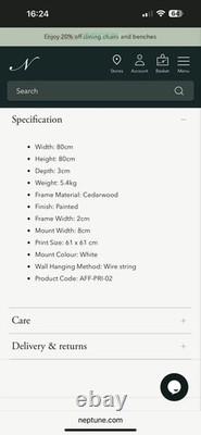 Affinité Neptune II tableau abstrait Paysage Tirage encadré 80x80cm Neuf