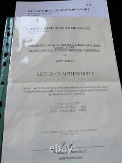 Andy Warhol (1928-1987) Impression originale en édition limitée signée à la main avec certificat d'authenticité