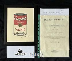 Andy Warhol (1928-1987) Impression originale signée à la main en édition limitée avec COA