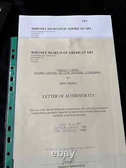 Andy Warhol (1928-1987) Impression originale signée à la main en édition limitée avec COA