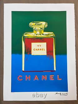 Andy Warhol Chanel Nº5 Bleu/Vert, 1985 Pl. Signé Numéroté à la main Ltd Ed 22 X 30 in