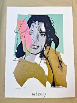 Andy Warhol Mick Jagger Bleu/or, 1975 Pl. Signé Numéroté à la main Éd Ltd 22 X 30 po