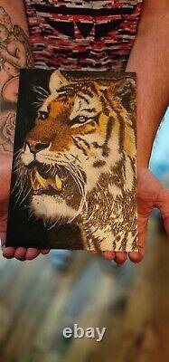 Art du tigre, décoration en bois originale en édition limitée