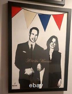 Artiste de rue Bambi - Édition limitée encadrée de William et Kate - Un peu comme de la marmite