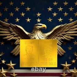 Barre d'Or de 1 Gram Édition Limitée Trump MAGA Se Sépare en Deux Pièces Président 47 T