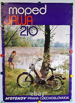 Big Promo Poster /avtoexport Urss/ Cyclomoteur Java 210 /motokov Praha/ Chechoslovaquie