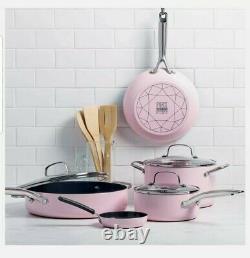 Blue Diamond Pan Pink Limited Edition Cookware 11 Piece Set Tout Nouveau Antiadhésif