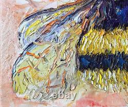 Bumble Bee, 10x8, Edition Limitée Peinture À L'huile Canvas Imprimé, Art Animal