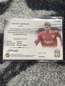 Carte à relique Liverpool Gerrard Futera Patch 2018 4/4 Édition Limitée RARE