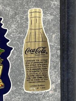 Coca-Cola Édition Limitée 50s Diner Ensemble de 9 Épingles de Puzzle Encadré 379/1000