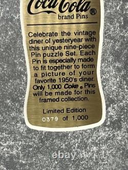 Coca-Cola Édition Limitée 50s Diner Ensemble de 9 Épingles de Puzzle Encadré 379/1000