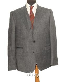 Costume en tweed en édition limitée trois pièces Herbie Frogg 46 R W 40'' Gris