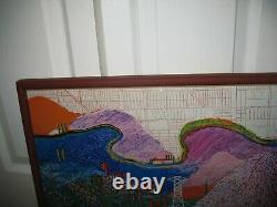 David Hockney Mulholland Drive Lacma 1980 Édition Limitée Affiche Encadrée