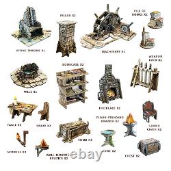 Édition Kickstarter du donjon de fantasy (28-35mm, 732 pièces) Terrain Battle Systems