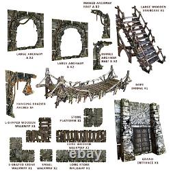 Édition Kickstarter du donjon de fantasy (28-35mm, 732 pièces) Terrain Battle Systems