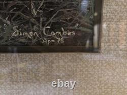 Encadré Simon Combes signé, édition limitée numérotée, impression de léopard