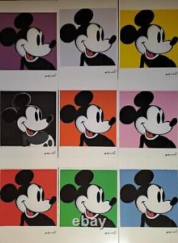 Ensemble de 9 Mickey Mouses signé par Andy Warhol, Certificat Leo Castelli