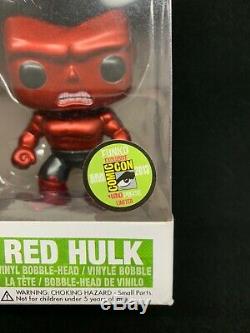 Funko Pop Métallisé Rouge Hulk 31 Boîte Endommagée Sdcc 2013 Édition Limitée 480 Pièces