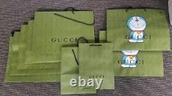 GUCCI Sacoches en papier de shopping authentiques en édition limitée de 14 pièces vert/rouge