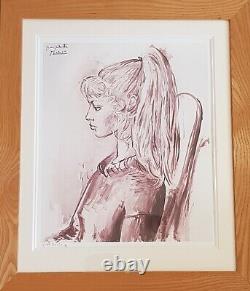 Gravure Giclée en édition limitée encadrée en cendres du portrait de Silvette de Pablo Picasso