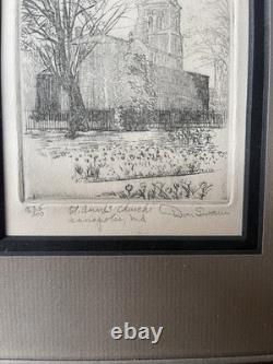 Gravure de Don Swann Église Sainte-Anne Annapolis Maryland Édition Limitée Signée 23