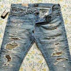 Hommes Polo Ralph Lauren Distressed Patch Slim Fit Camo Jeans Ltd Edition