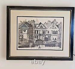 Impression d'art de Robert H Logan III 1988 96/100 3 Victorians San Francisco Rare