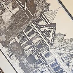 Impression d'art de Robert H Logan III 1988 96/100 3 Victorians San Francisco Rare