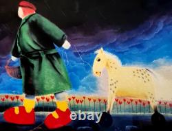 Impression en Édition Limitée Signée par Mackenzie Thorpe - Promenade avec le Cheval 145/270 Encadrée